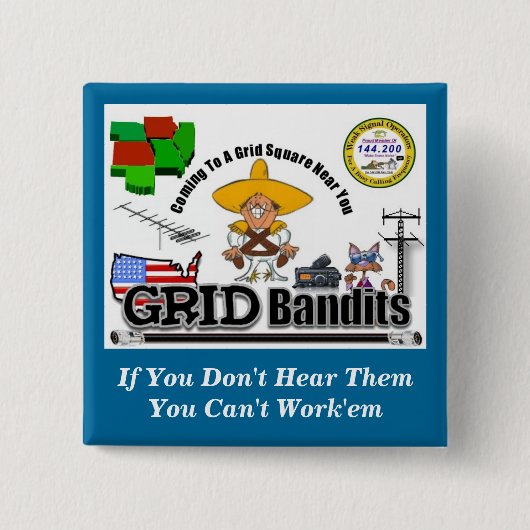 句の格子強盗ボタン 缶バッジ (正面)