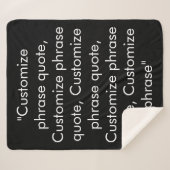 句カスタマイズ引用文エレガント白黒 シェルパブランケット (正面(横))