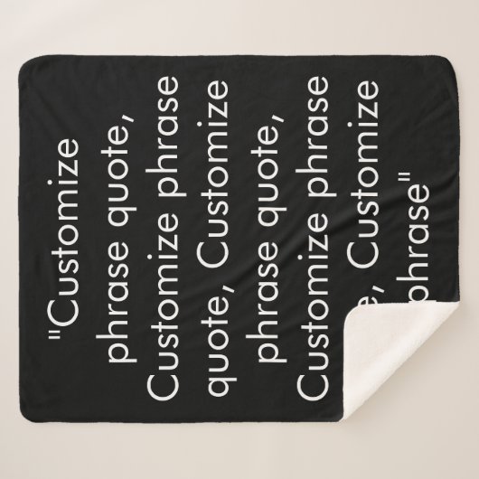 句カスタマイズ引用文エレガント白黒 シェルパブランケット (正面(横))