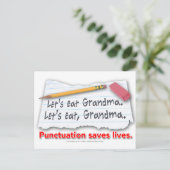 句読点の生救き ポストカード (スタンド正面)