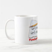 句読点は生命を救います コーヒーマグカップ (左)