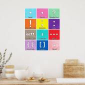 句読点グリッドポスター ポスター (キッチン)