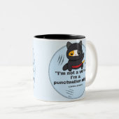 句読点忍者笑わされる:ライタの漫画ストリップ ツートーンマグカップ (正面右)