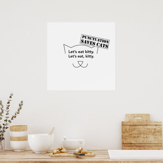 句読点救の猫 ポスター (キッチン)