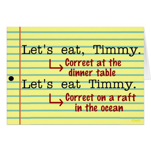 句読点文おもしろい法グリーティングカード (正面横)