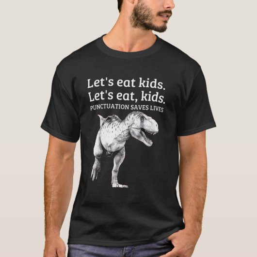 句読点食べは文法救を使おう Tシャツ (正面)