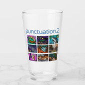 句読点2ロゴが完全に印刷されないガラス タンブラーグラス (正面)