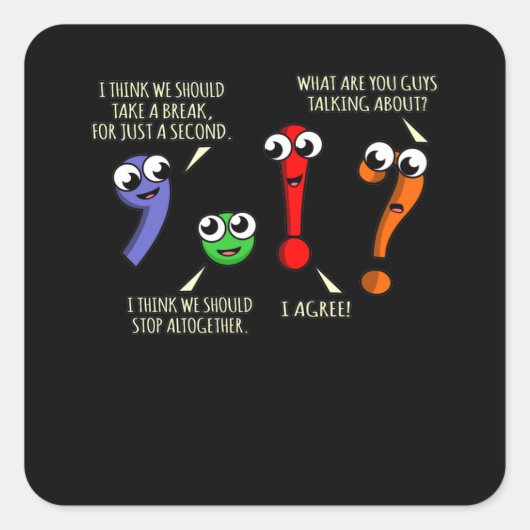 句読点（英語）先生生 スクエアシール (正面)