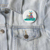 叫おもしろいび声を上げるヤギ獣絵画アートデザイン 缶バッジ (インサイチュ)