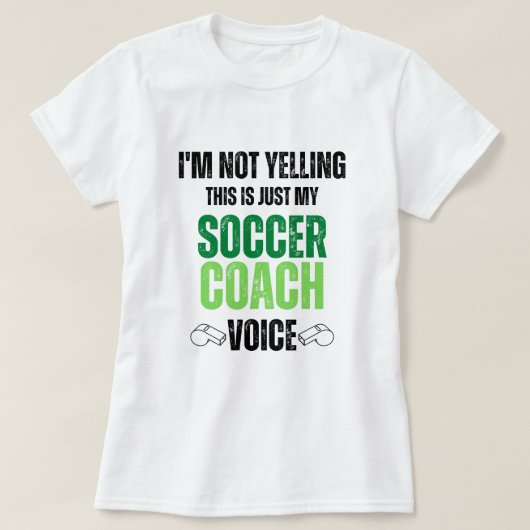 叫ばないサッカーコーチボイスブラックおもしろいテクスチャ Tシャツ (デザイン正面)