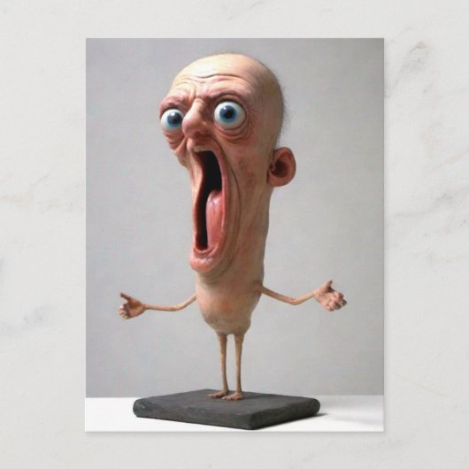 叫びおもしろい人はがき ポストカード (正面)