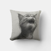叫びおもしろい猫ミームアクセント枕 | 皮肉H クッション (正面)