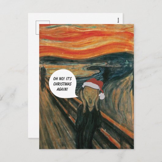 叫びの反クリスマスカードを食べて下さい シーズンポストカード (正面/裏面)