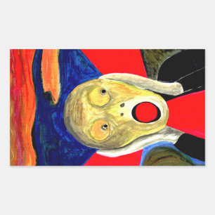 叫びインスパイア絵画声 長方形シール