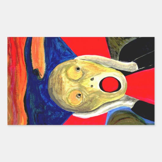 叫びインスパイア絵画声 長方形シール (正面)
