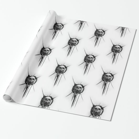 叫びスカル包装紙 ラッピングペーパー (アンロールド)