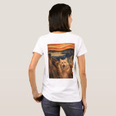叫びネコのパロディーアート Tシャツ (裏面フル)