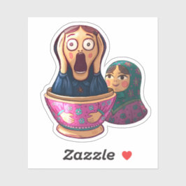 叫びロシアの人形シール シール