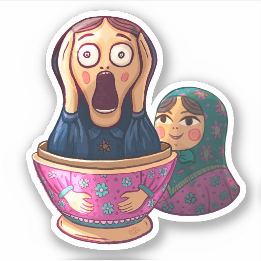 叫びロシアの人形シール シール (正面)