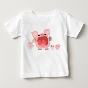 叫び出し漫画の豚ベビーTシャツ ベビーTシャツ