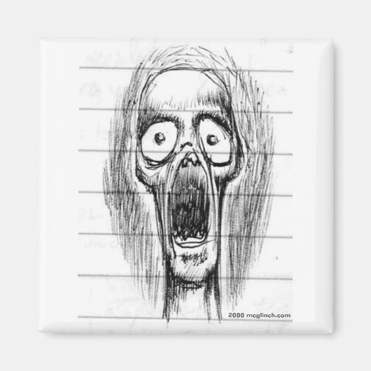 叫び声のスカル男 マグネット (正面)