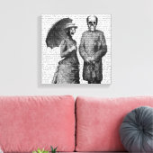 叫び声の女性とスカル キャンバスプリント (インサイチュ (リビング))