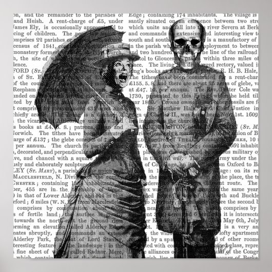 叫び声の女性とスカル ポスター (正面)