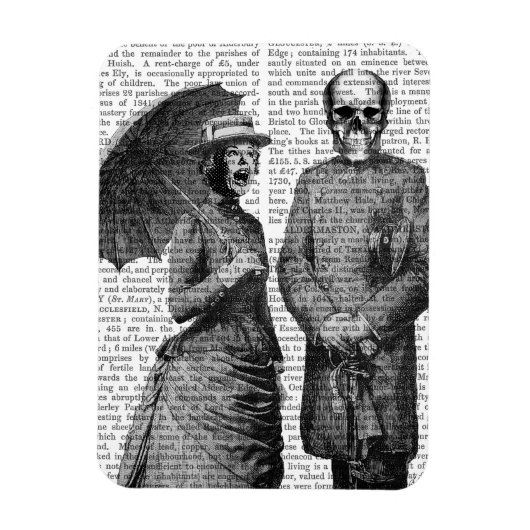 叫び声の女性とスカル マグネット (縦)