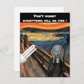 叫び声の電球はカードを心配し空白のない (正面/裏面)