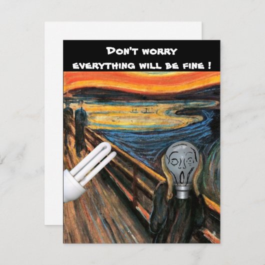 叫び声の電球はカードを心配し空白のない (正面/裏面)