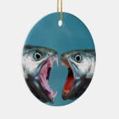 叫び声を上げるマッチで叫び合う魚 セラミックオーナメント (右)