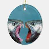 叫び声を上げるマッチで叫び合う魚 セラミックオーナメント (左)
