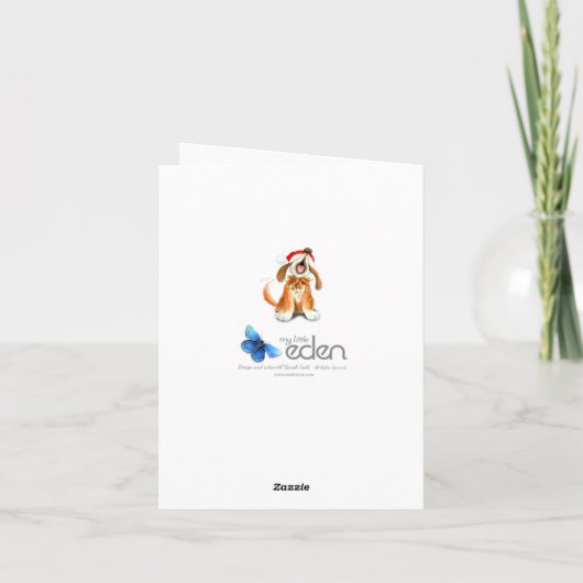 叫び声を上げる犬の鳴き声、聖降誕祭だ シーズンカード (裏面)