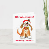 叫び声を上げる犬の鳴き声、聖降誕祭だ シーズンカード (正面)