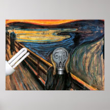 叫び声を上げる電球ポスター