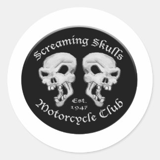 叫び声スカルオートバイクラブ ラウンドシール