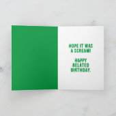 叫び声ピエロ遅れ誕生日カード カード (内部)