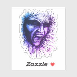 叫び声顔シール シール