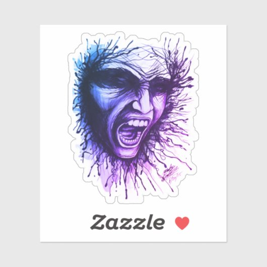 叫び声顔シール シール (シート)