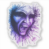 叫び声顔シール シール (正面)