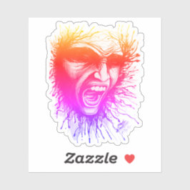 叫び声顔シール シール