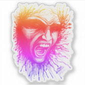 叫び声顔シール シール (正面)