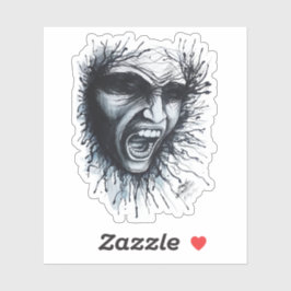 叫び声顔シール シール