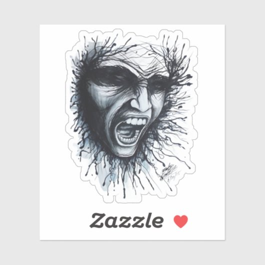 叫び声顔シール シール (シート)