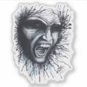 叫び声顔シール シール (正面)