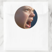 叫び女の子の大きな丸いシール ラウンドシール (バッグ)