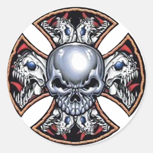 叫び鉄スカル ラウンドシール (正面)