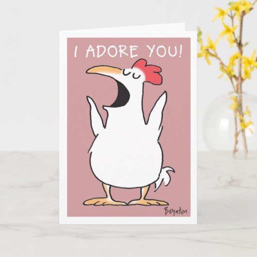 叫び鶏 カード (黄色い花)