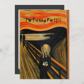 叫び-おもしろいな第40誕生日 招待状 (正面/裏面)