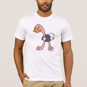 叫ぶかわいいだちょうの鳥のTシャツのポロVの首 Tシャツ